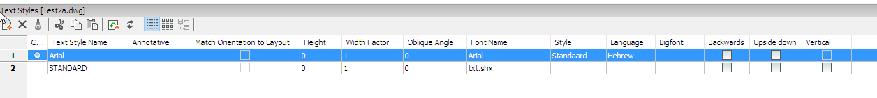 Language setting for text style in dwg.png