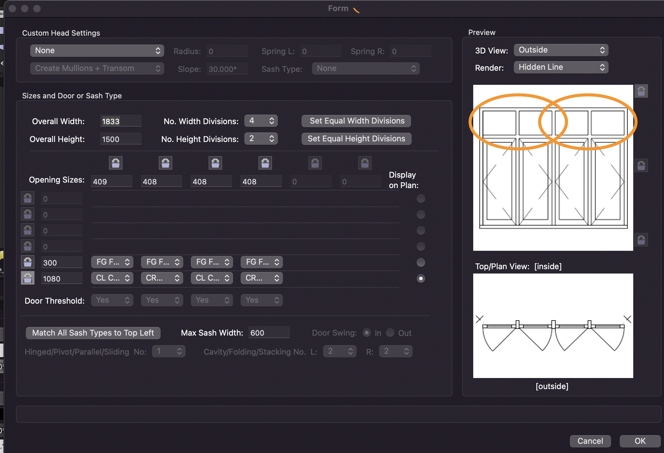 Window Form Settings - Architecture - Vectorworks Community Board