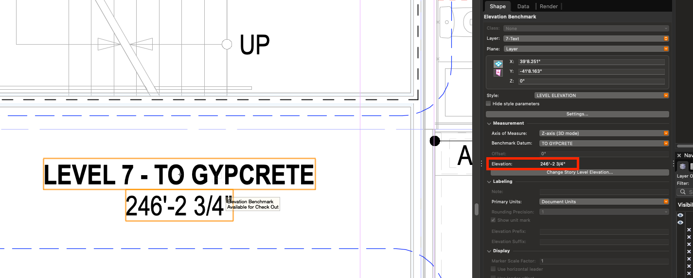 Elevation Benchmark tool Question Use in Annotation space